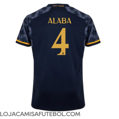 Camisa de Futebol Real Madrid David Alaba #4 Equipamento Secundário 2023-24 Manga Curta
